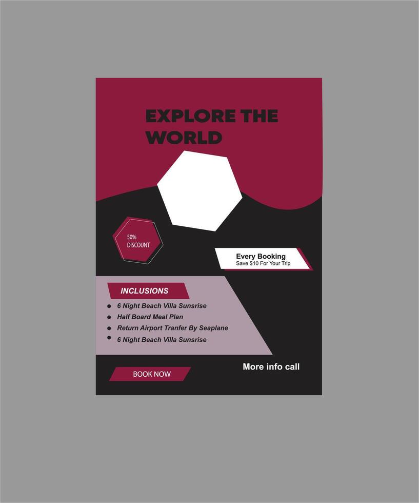 travels agency flyer design vector