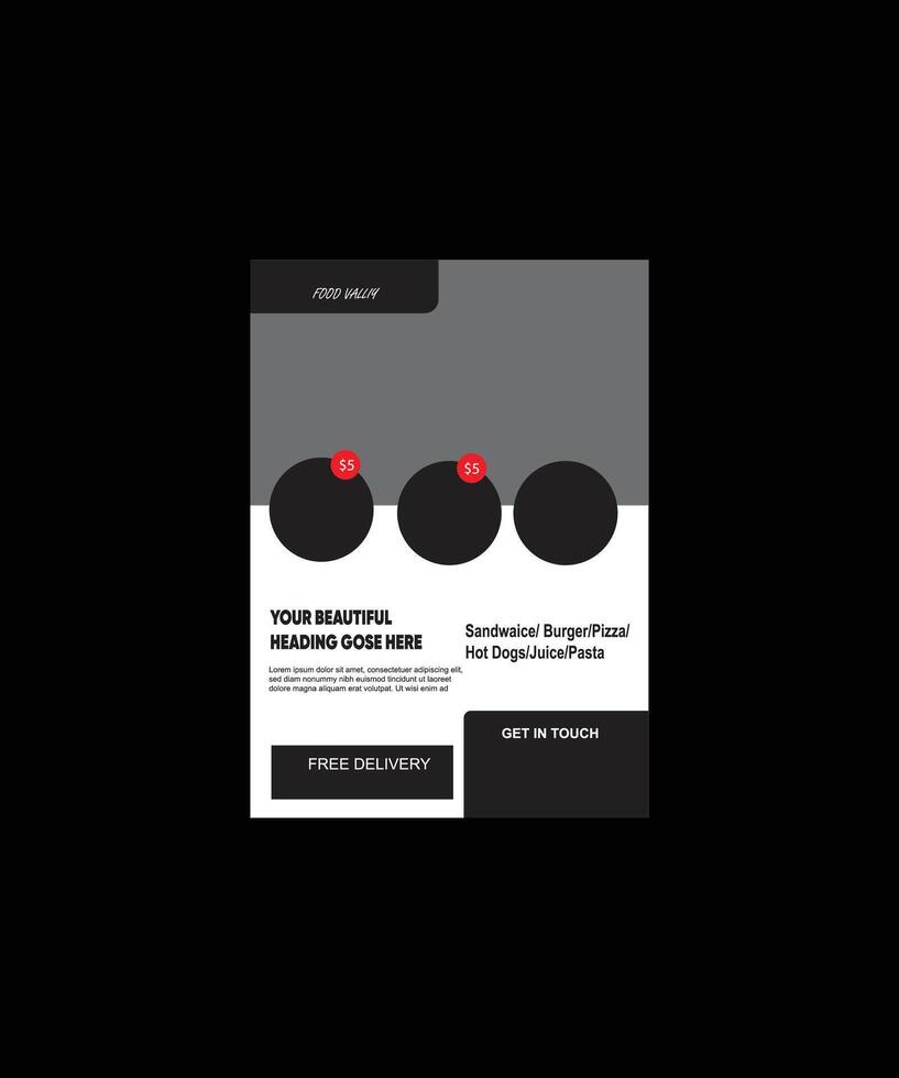 modern food menu flyer design layout vector