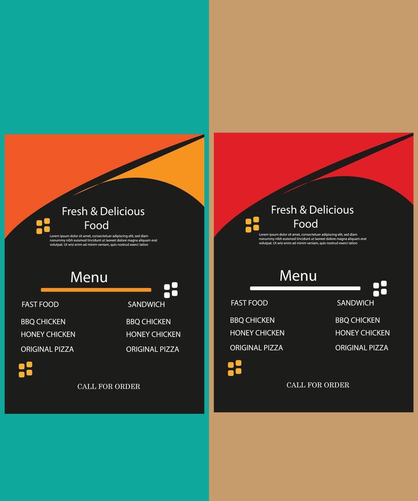 menu food flyer design vector