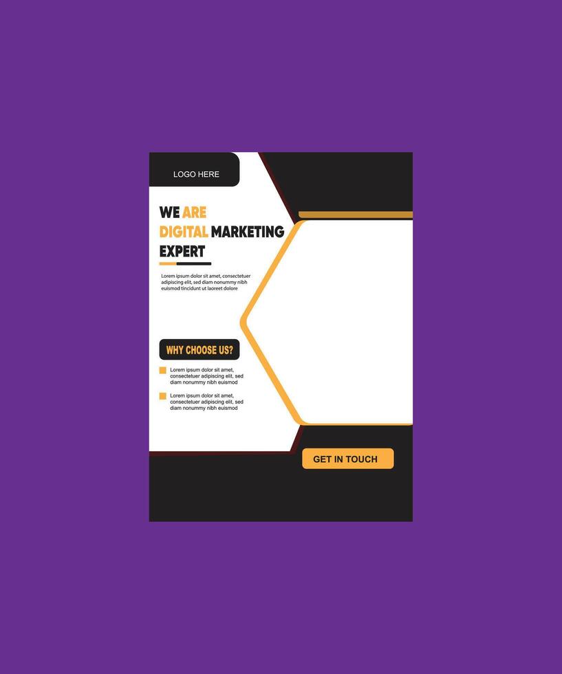 digital market agency flyer design vector