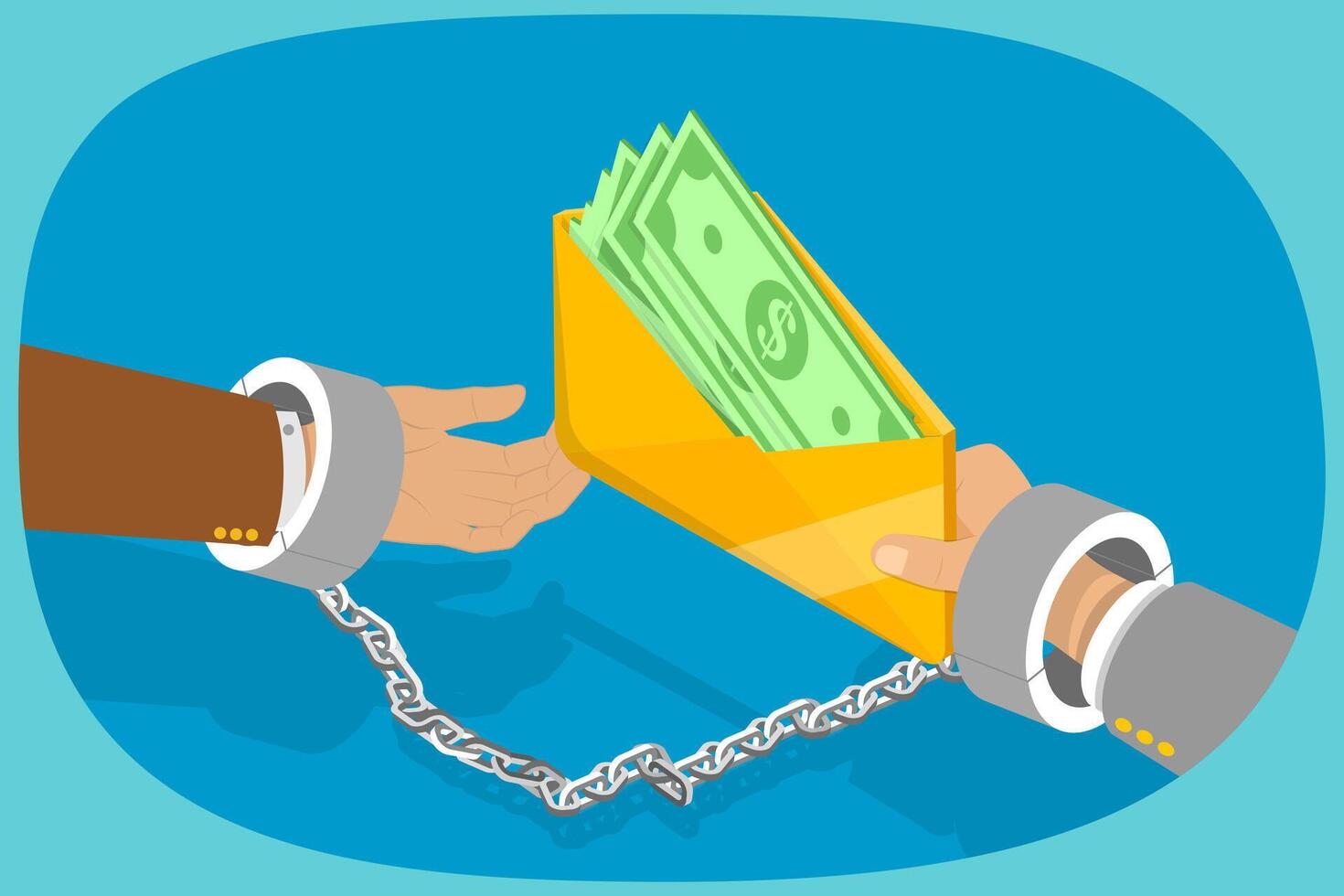 3D Isometric Flat Illustration of Financial Crimes, Anti Corruption Concept vector