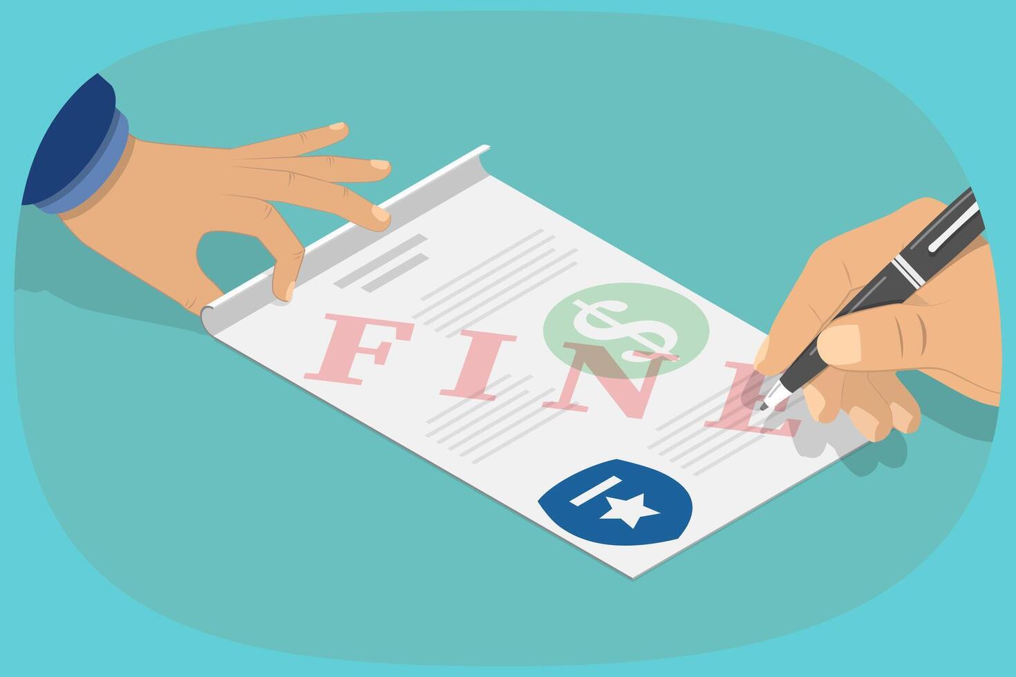 3D Isometric Flat Illustration of Parking Fine, Financial Punishment vector