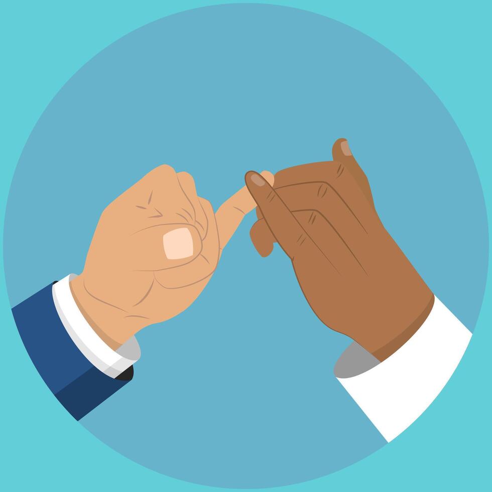 3D Isometric Flat Illustration of Little Finger Cross Each Other, Friendship Symbol, Loyalty vector