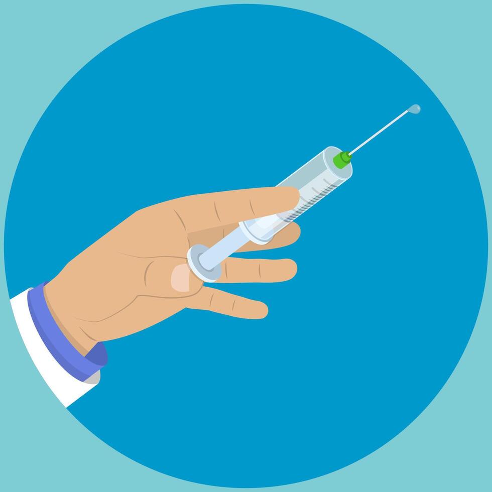 3D Isometric Flat Illustration of Injection Syringe, Vaccine Shot vector