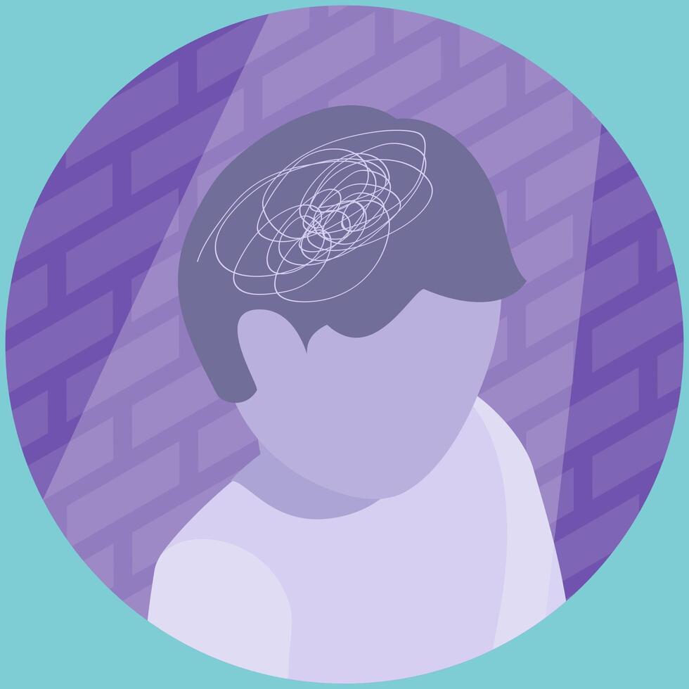 3D Isometric Flat Illustration of Child Trauma, Mental Health Issue vector