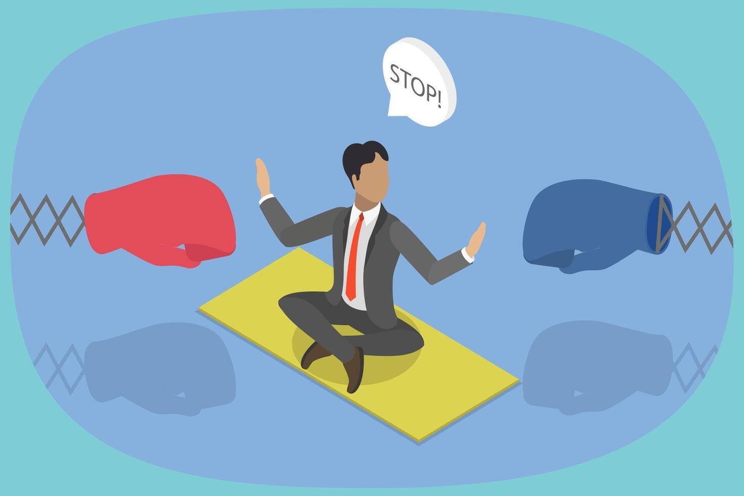 3D Isometric Flat Illustration of Conflict Management, Effective Negotiation Resolution Skills vector