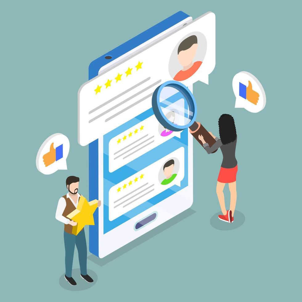 3D Isometric Flat Illustration of Headhunter Service, Job Recruitment Process vector