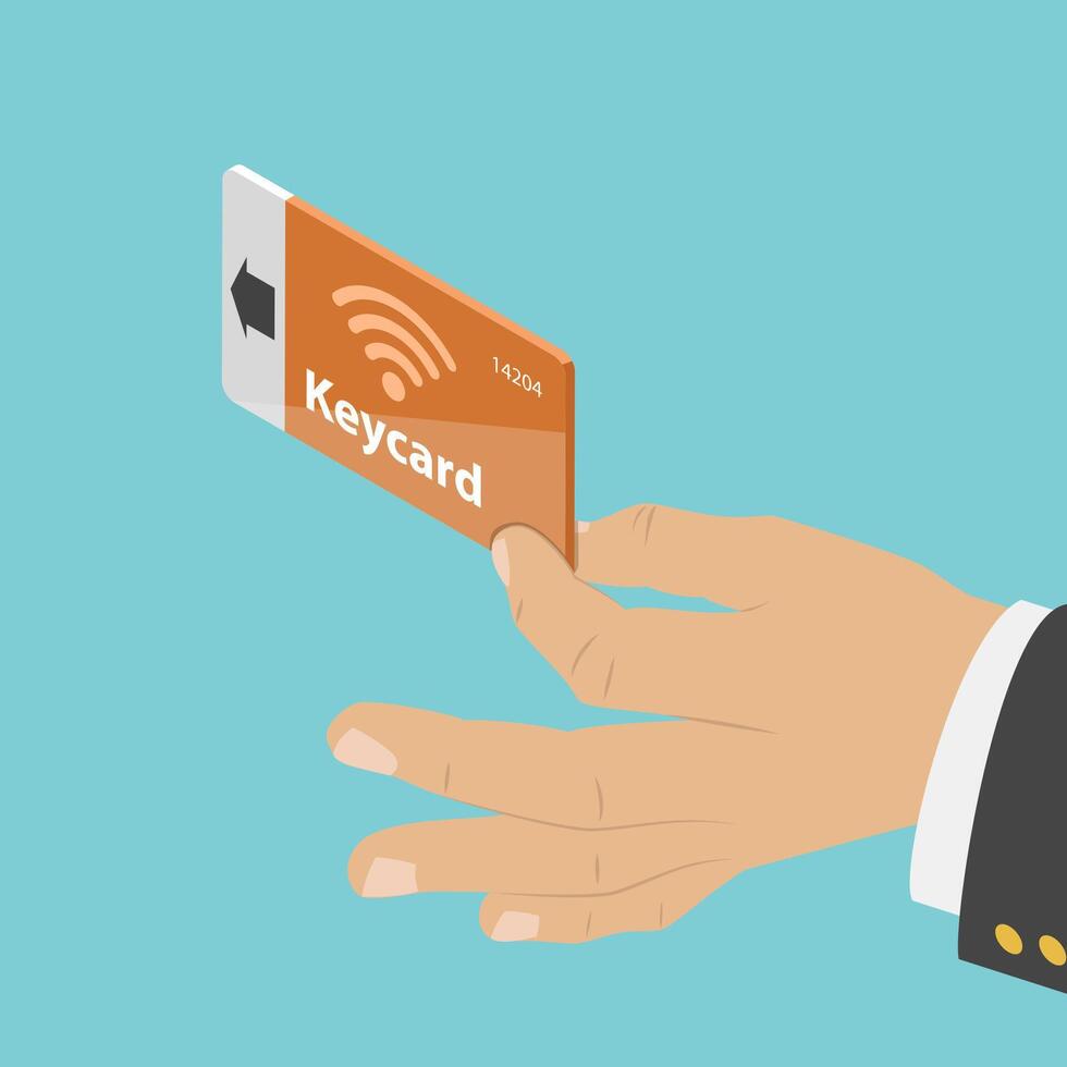 3D Isometric Flat Illustration of Keycard, Access Control, RFID Card vector