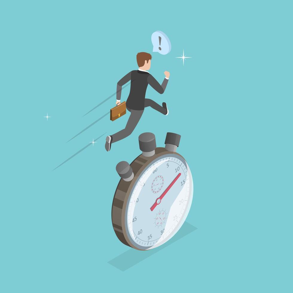 3D Isometric Flat Illustration of Quick Response Attitude, Sense of Urgency vector