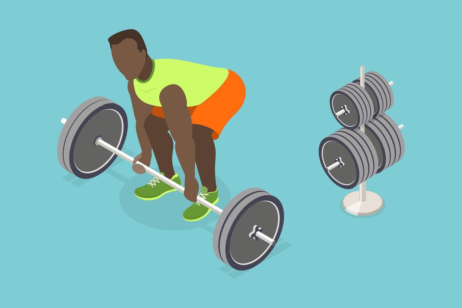 3D Isometric Flat Illustration of Strong Sportsman , Active Lifestyle vector