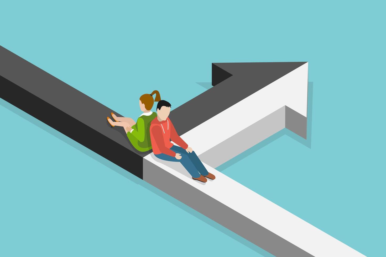 3D Isometric Flat Illustration of Partnership, Business Merg, Alliance and Joining vector
