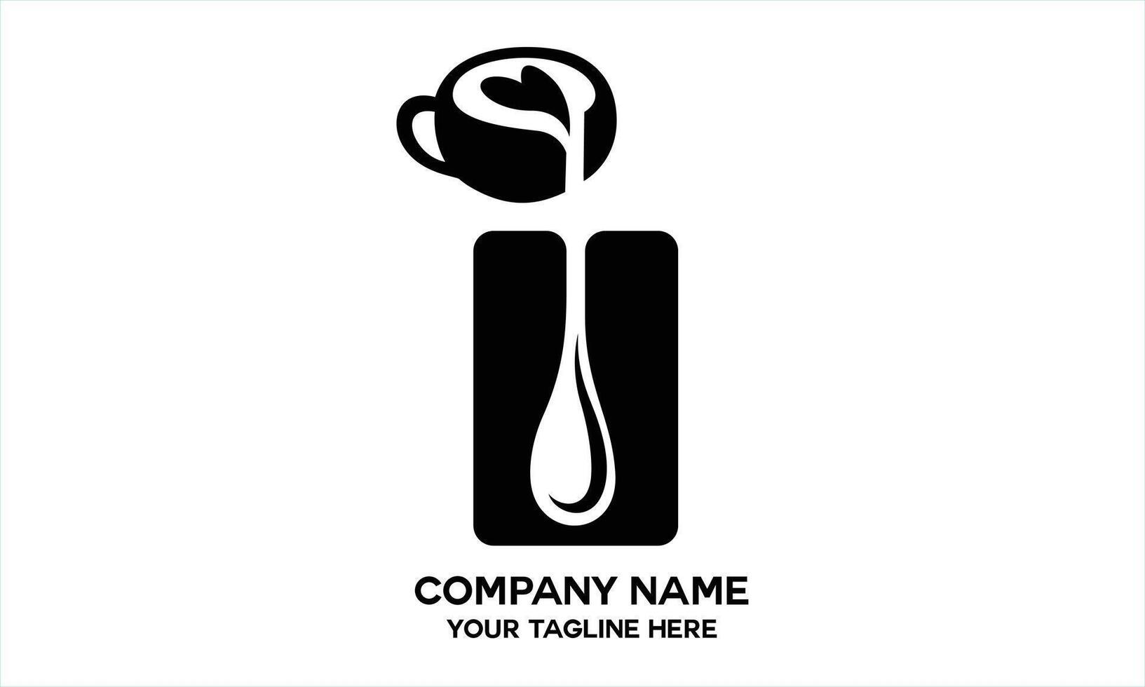 logo design coffee poured black and white vector