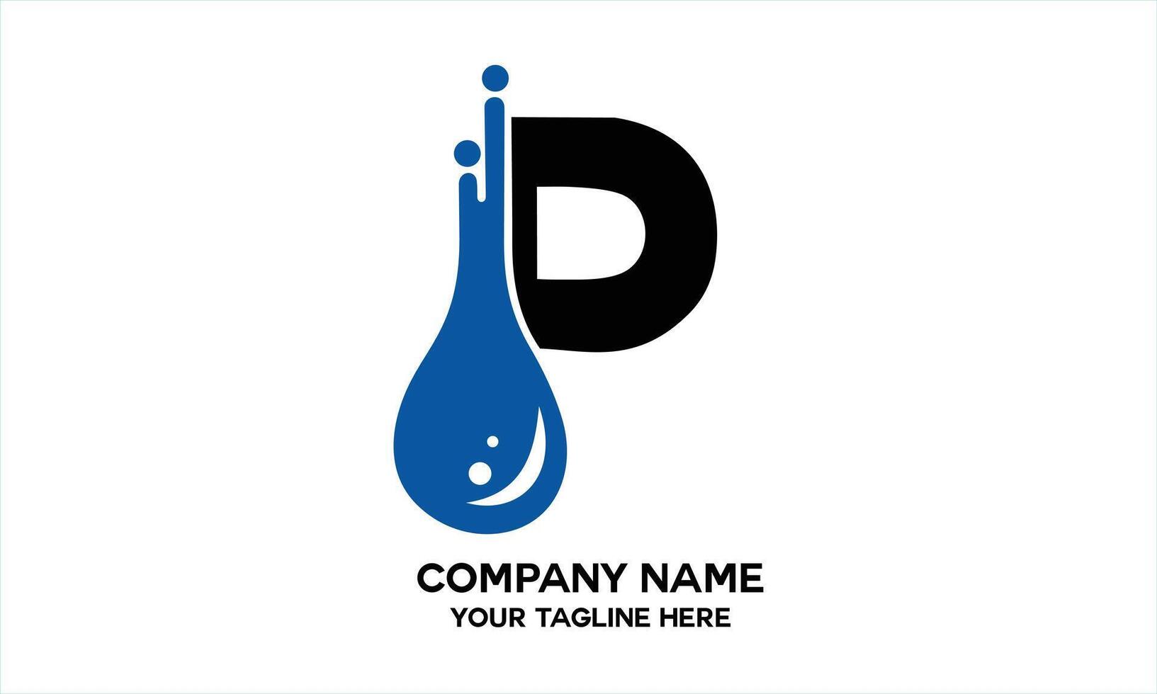 letter P combination with water drops vector