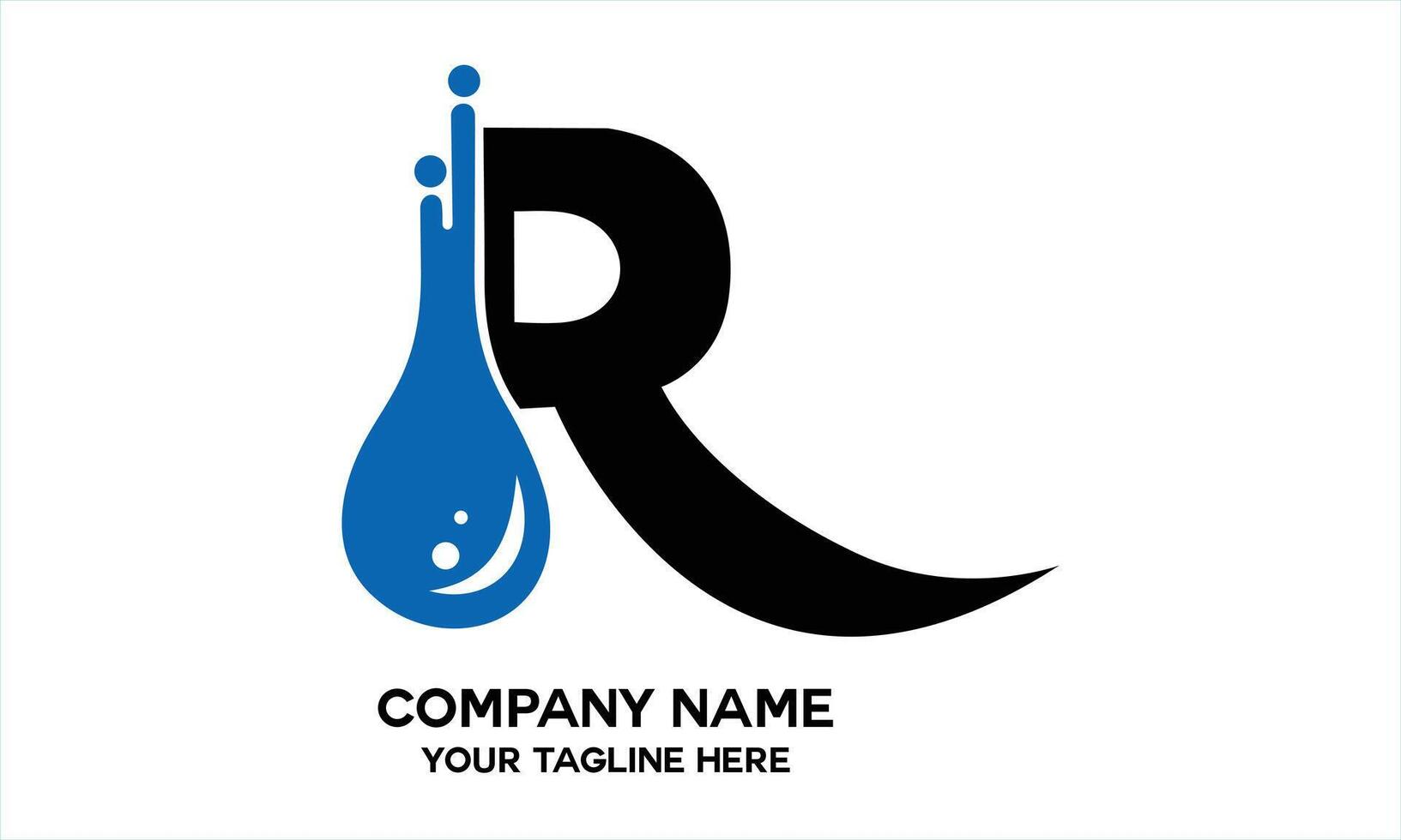 letter R combination with water drops vector