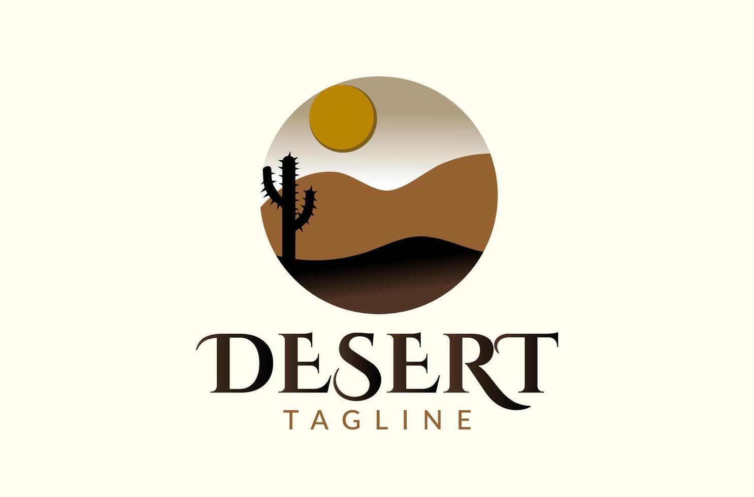 Desert Logo Design, Arabic environment logo, sunny logo, cactus tree with no water, palm tree dry island, African desert, emblem, Egypt, Tunisia, Morocco. Arabic Icon Silhouette Illustration vector