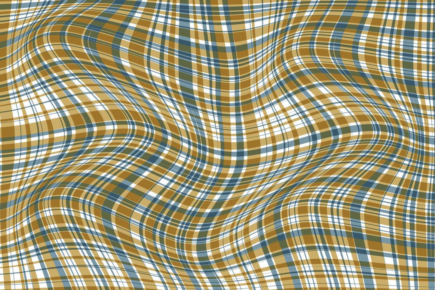 simple abstract sea green cream color thin to thick plaid check line wavy distort pattern wavy plaid texture vector
