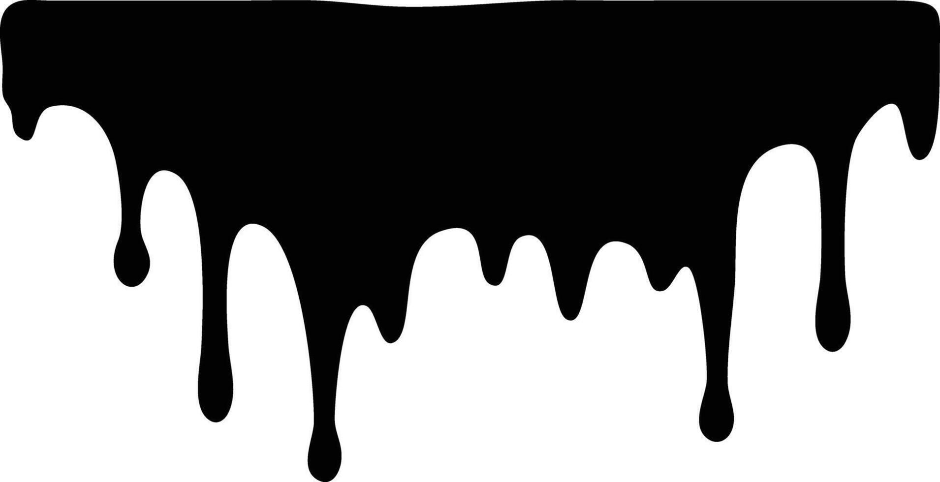 Oozing black liquid drips down, featuring abstract shape against a plain, white background vector