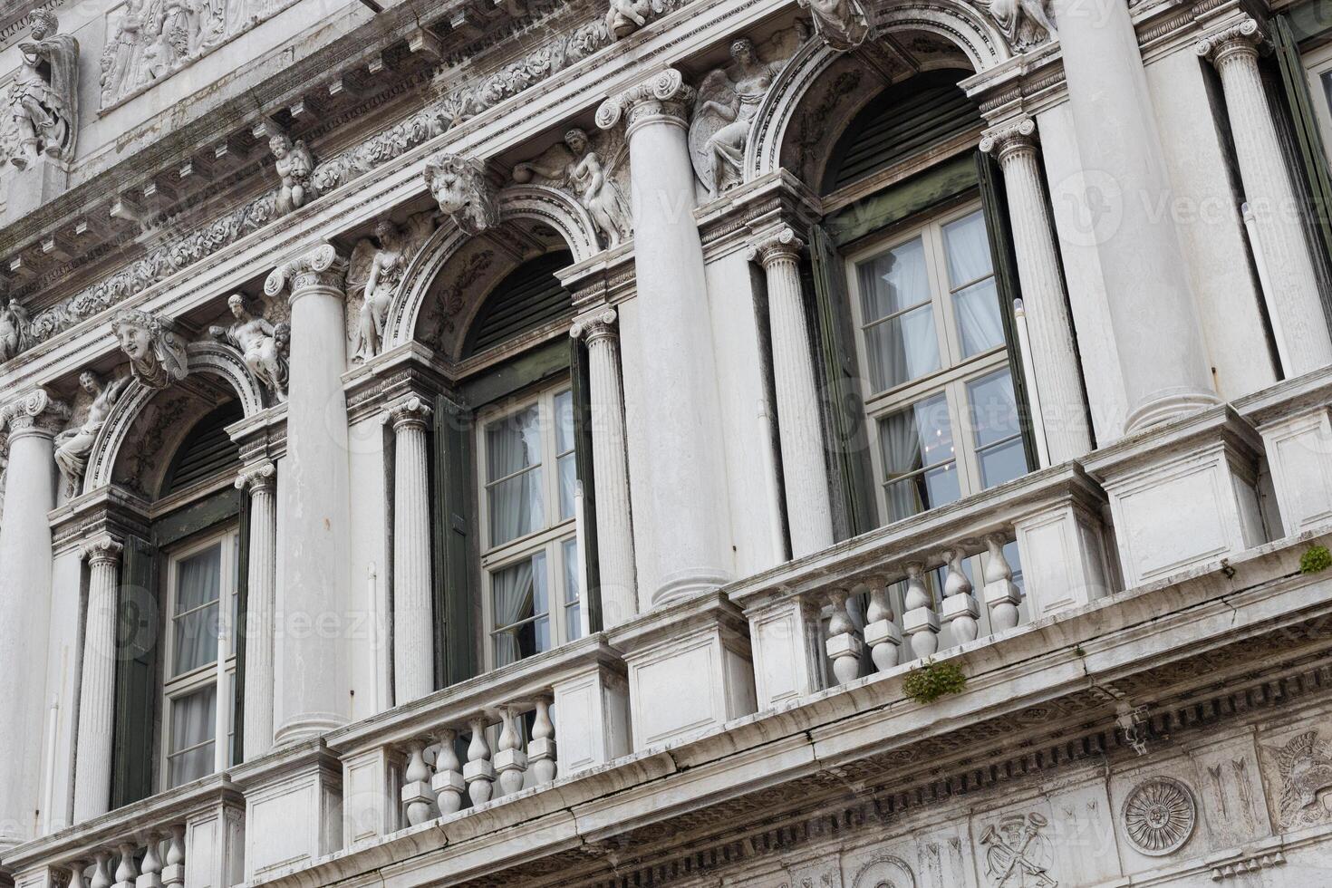 Historic Building Facade with Sculptures and Columns photo