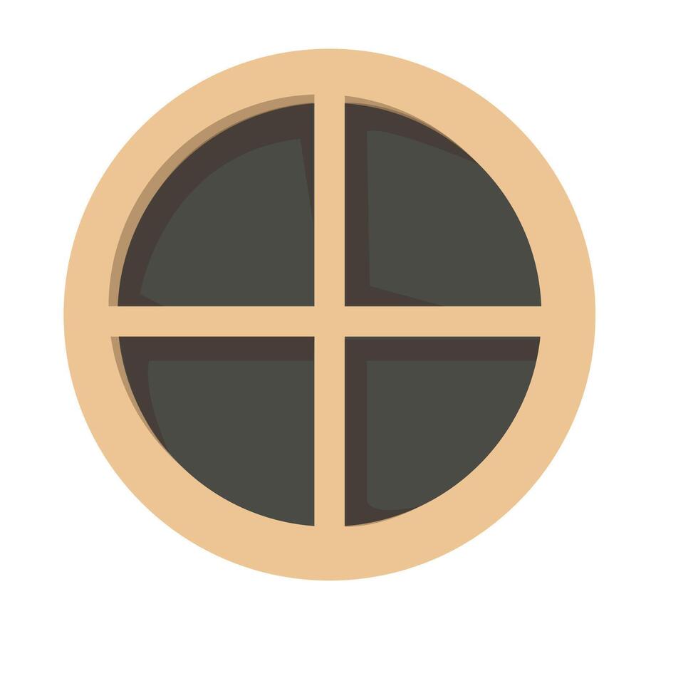 Round attic window. illustration isolated on white background. vector