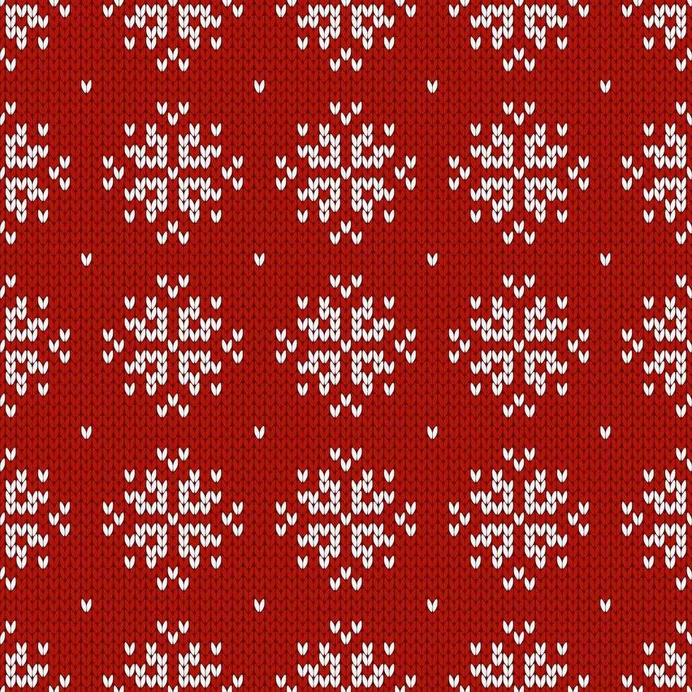 Winter holiday ornament with snowflakes. Christmas and New Year wool knitted sweater. Seamless pattern and illustration, traditional background. vector