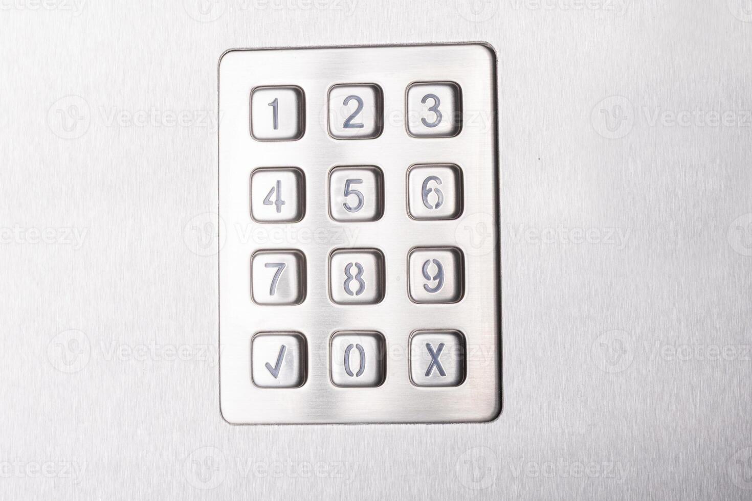 Stainless steel numeric keypad panel photo
