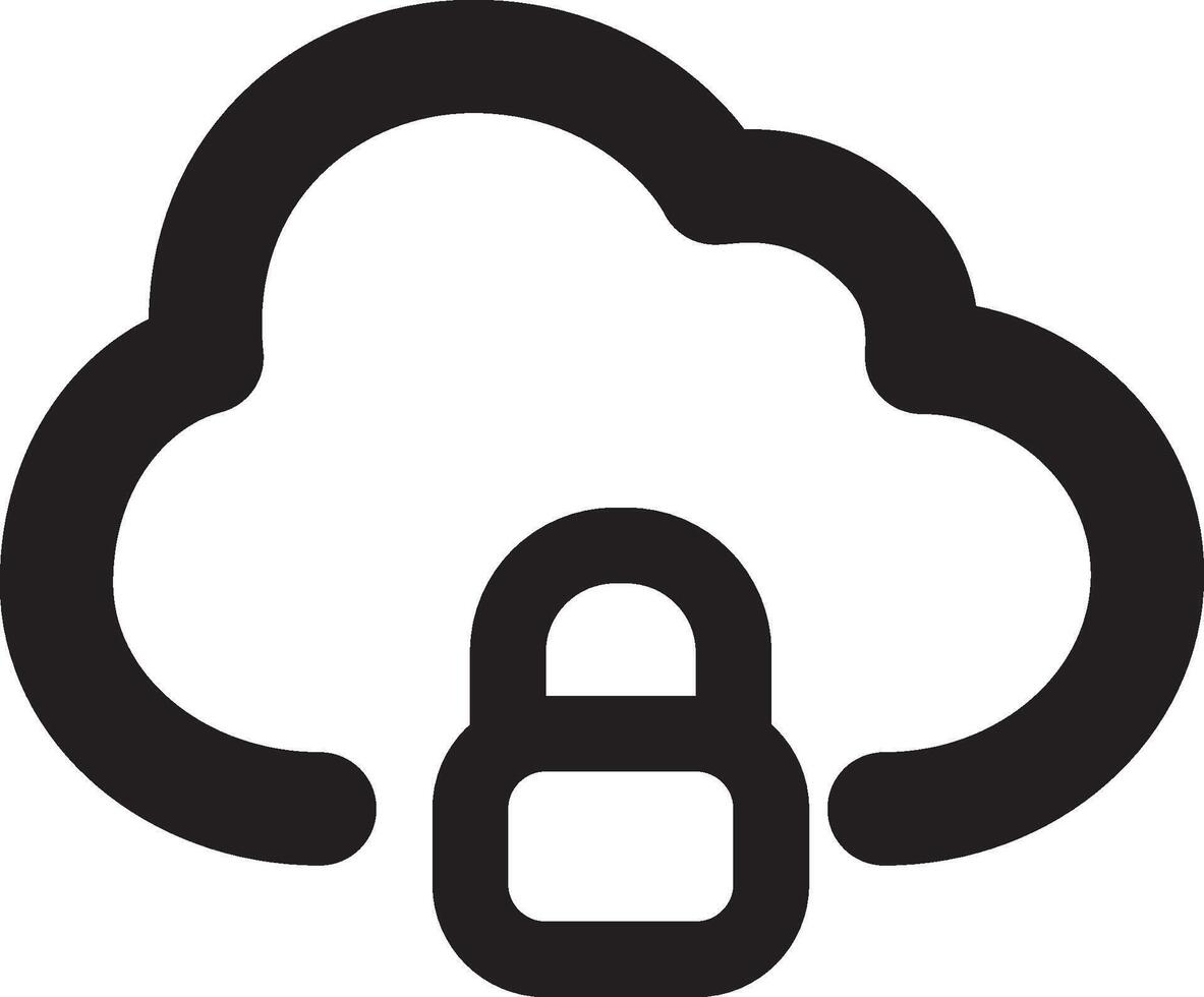 Cloud security icon with padlock vector
