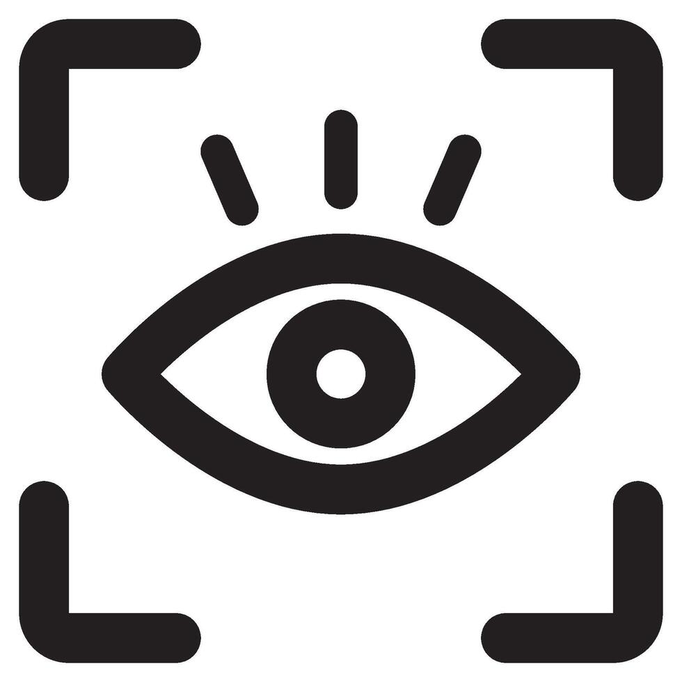 An eye icon on a white background vector