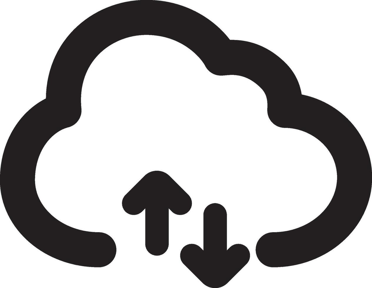 A cloud with arrows pointing to it vector
