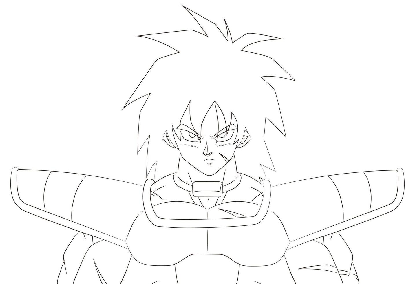 Broly Armored Line Art Illustration vector