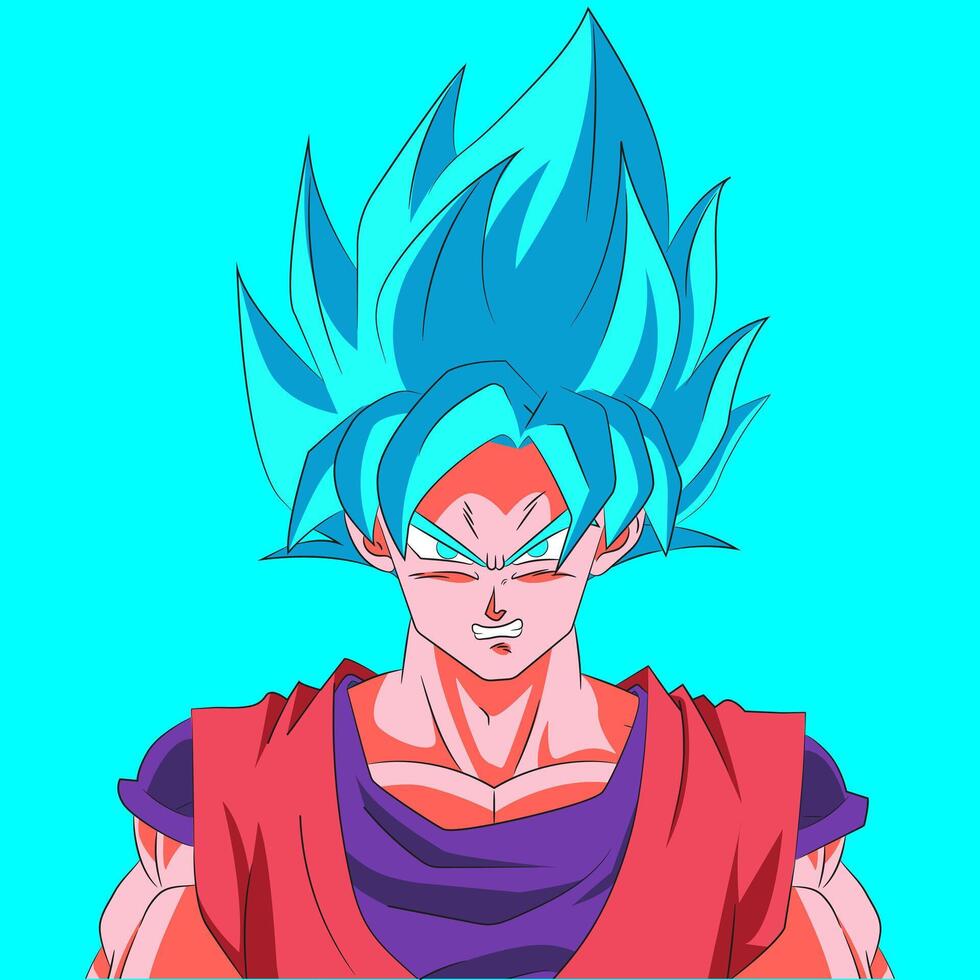 Goku Super Saiyan Blue Kaioken Portrait vector