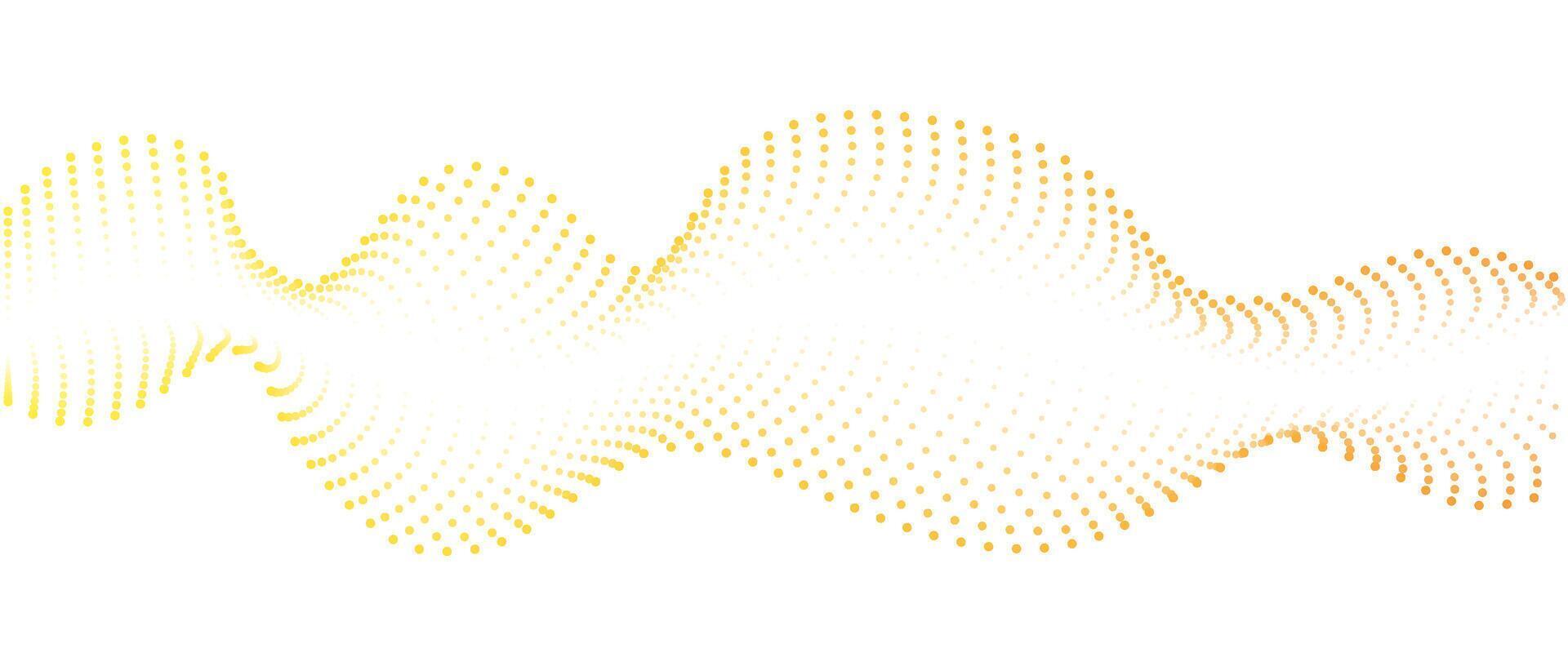 Wave pattern of flowing dots , gradient rainbow color . Concepts nanotechnology, music. Abstract design element vector