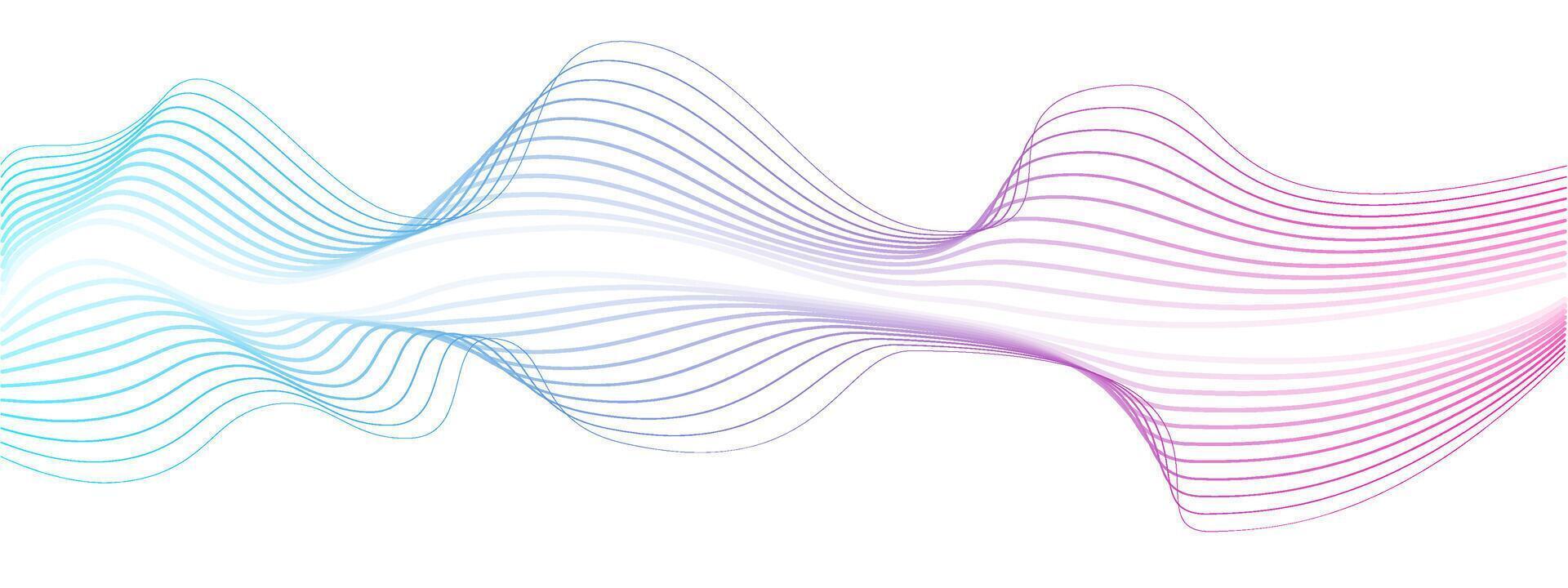 Abstract gradient colorful wave line element. wave with blend lines . Curved wavy line, smooth band. Dynamic sound wave. Digital frequency track equaliser vector