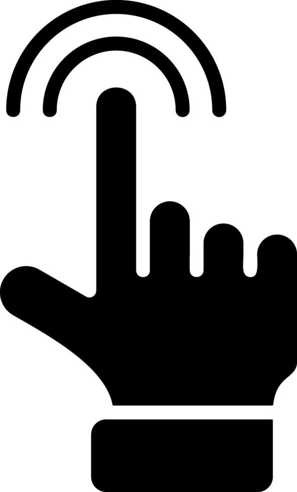 Hand Clicking Mouse Solid Style Icon vector