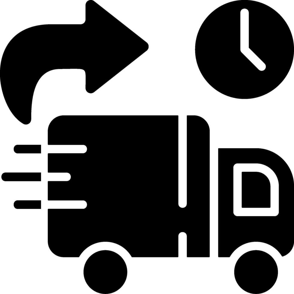 Next Day Delivery Solid Style Icon vector