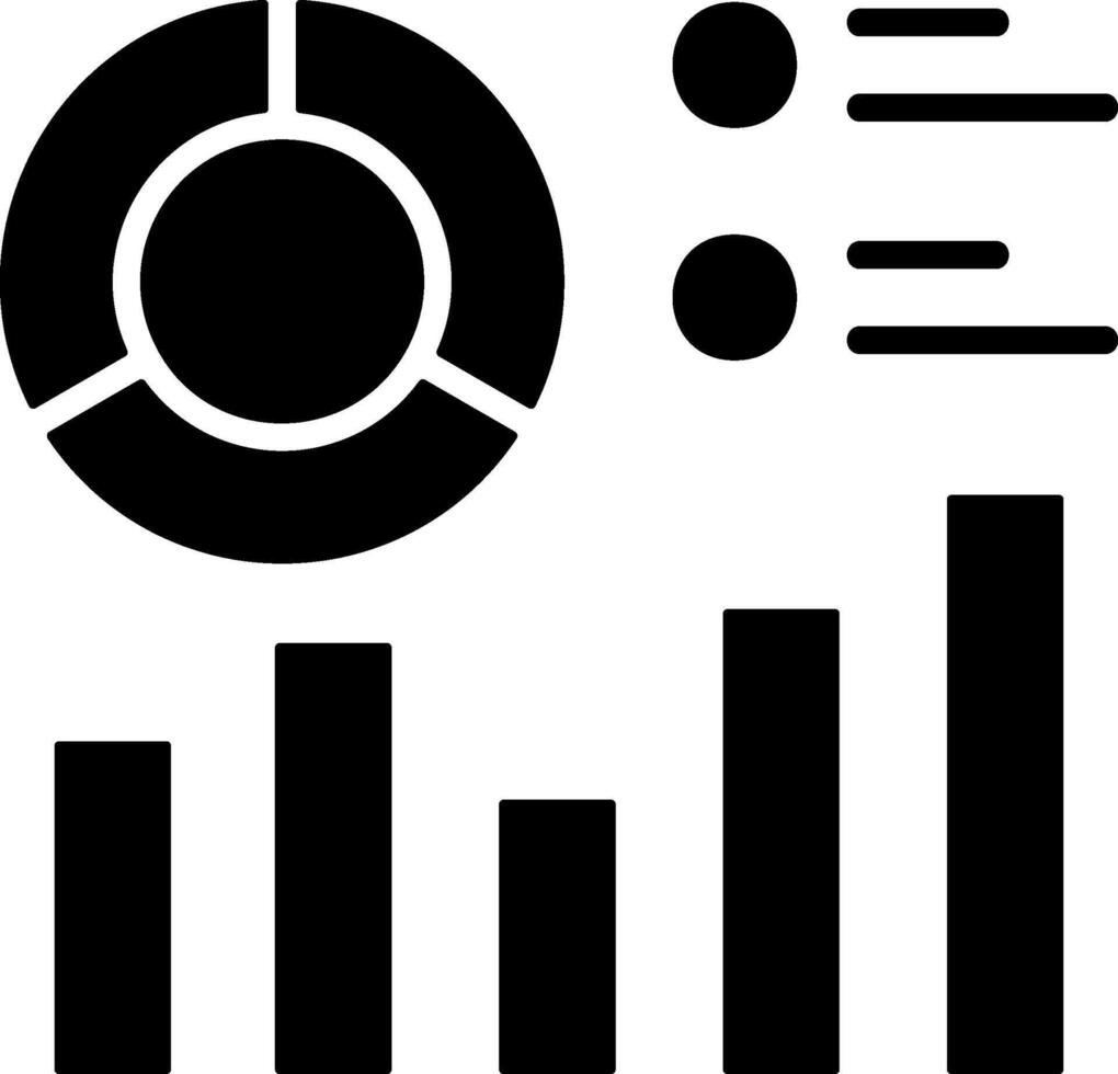 Analytics Chart Solid Style Icon vector