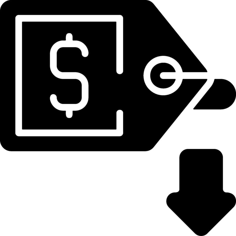 Price Slash Solid Style Icon vector