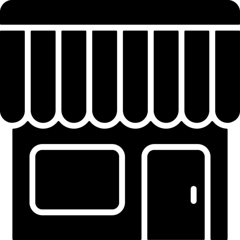 Storefront Solid Style Icon vector
