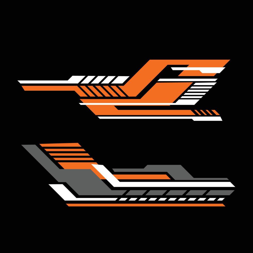racing car sticker background design. Modern livery decals vector