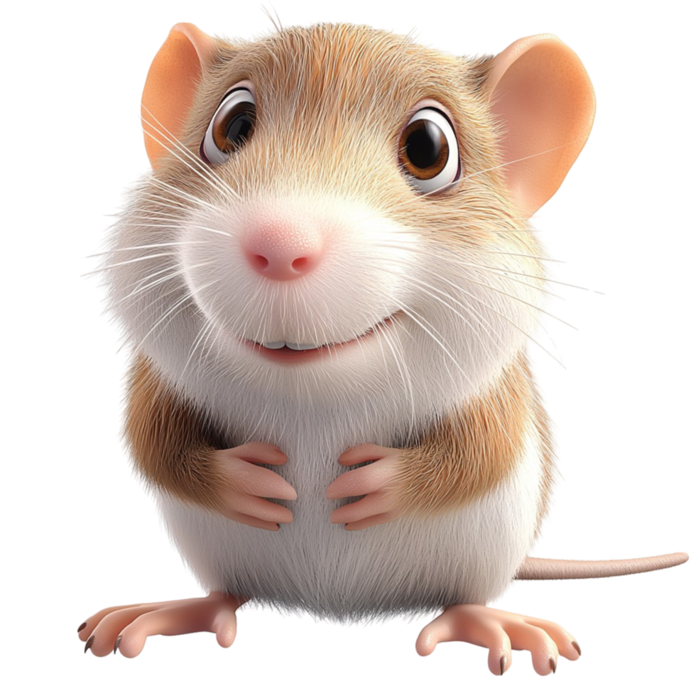 Adorable cartoon hamster its fluffy fur and curious expression On Transparent Background png