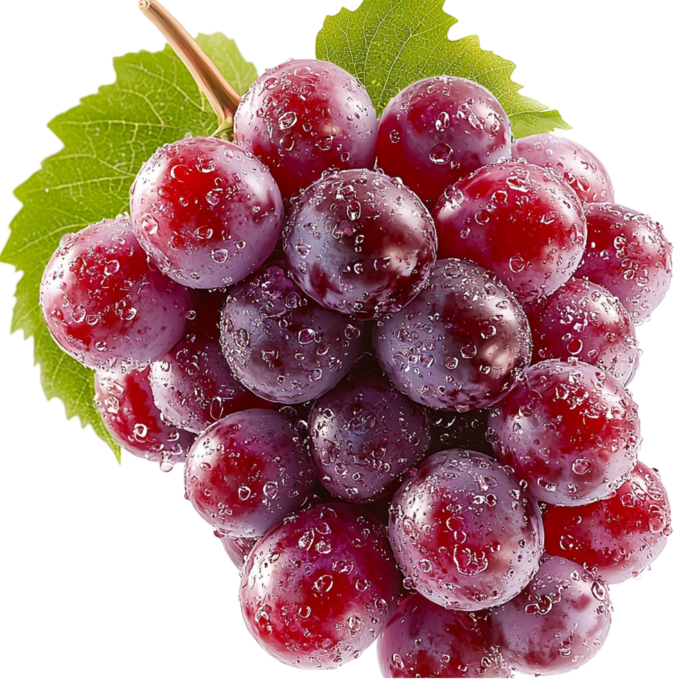 Bunch of ripe purple grapes glistening juicy sweetness symbolizes On Transparent Background png
