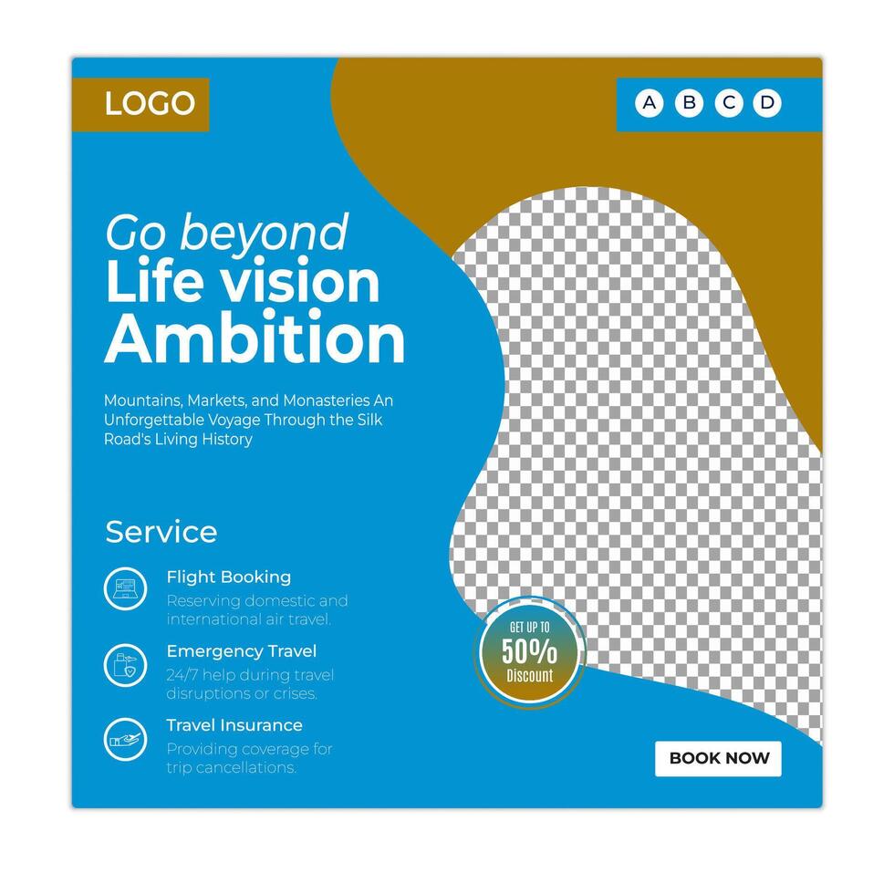 World tour social media post and square web banner design template vector
