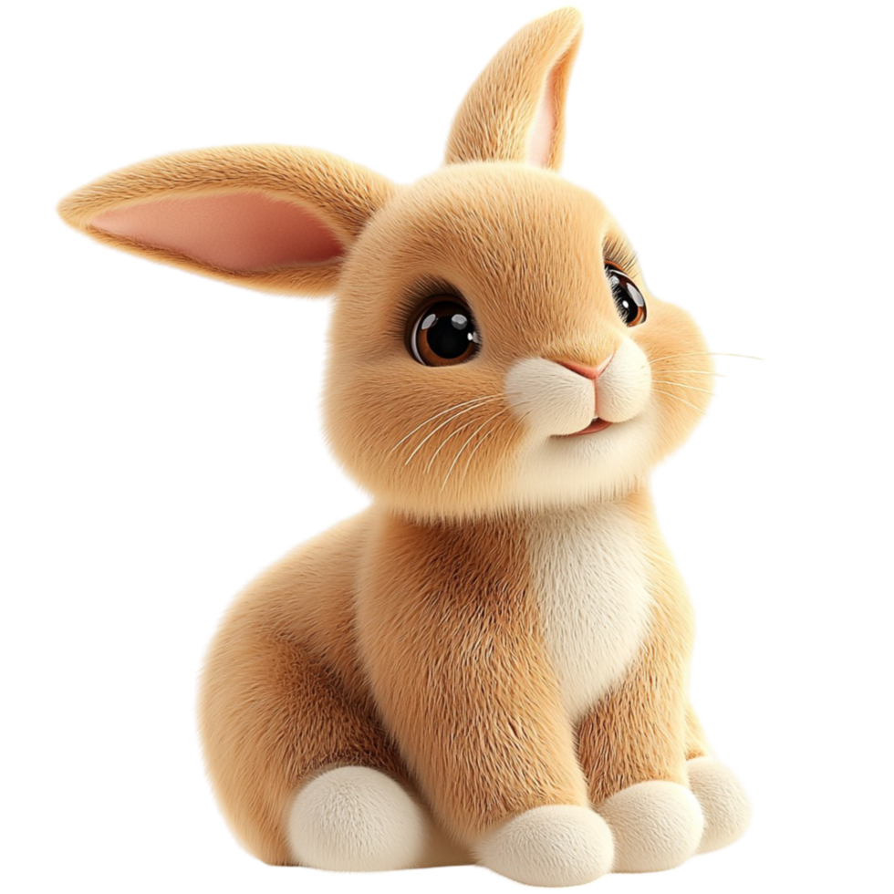 Adorable brown bunny its soft fur and playful expression On Transparent Background png