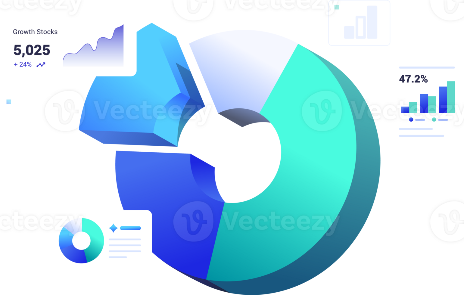 Investment Portfolio Analysis and Asset Management Clipart illustration png