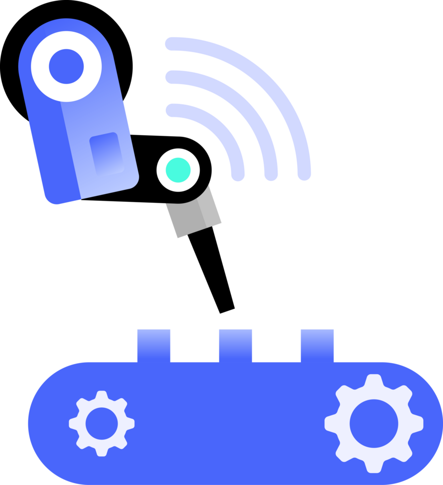 Automated Production Line Smart Manufacturing and Industry Icon Illustration clipart png