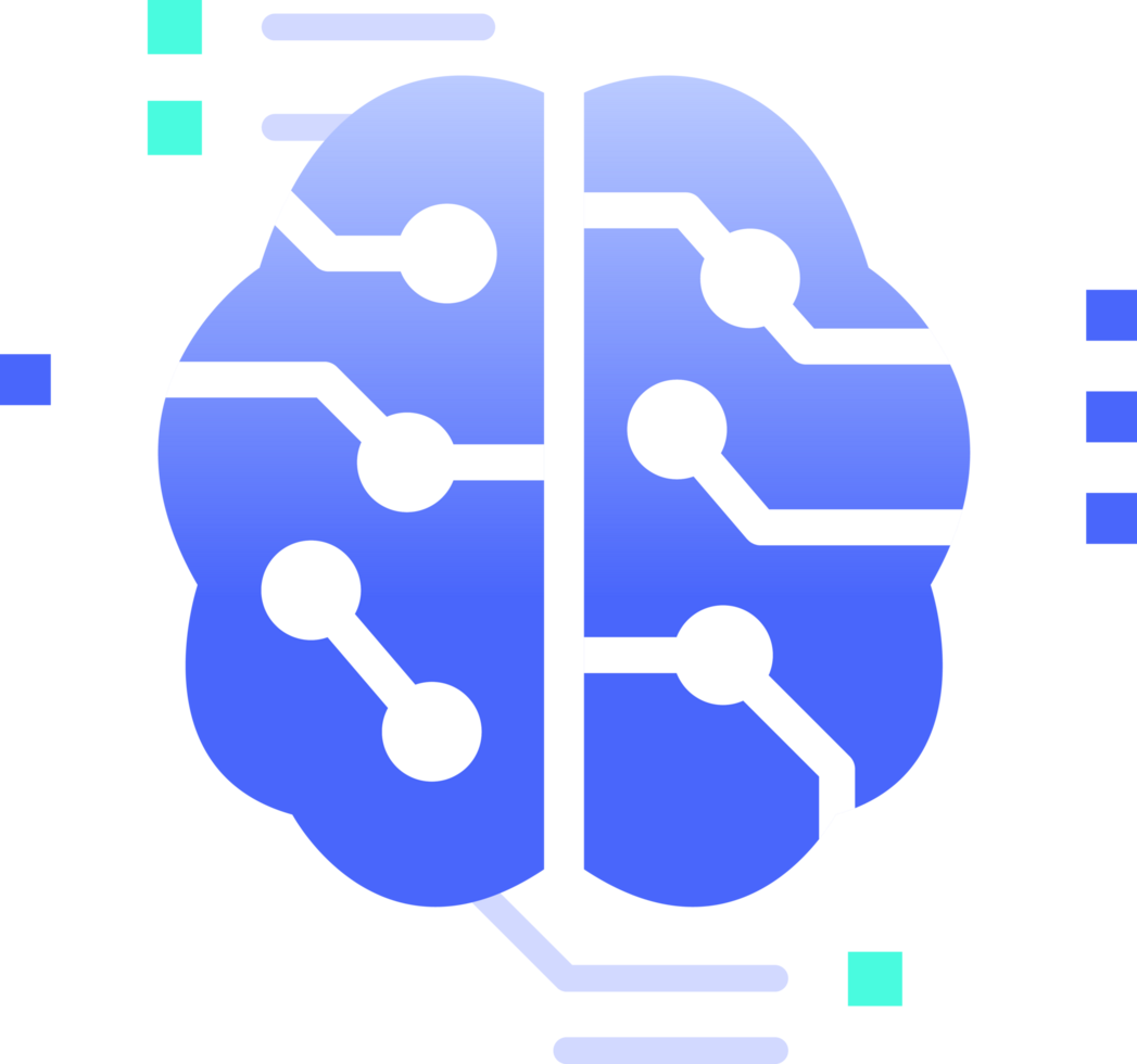 Deep learning neural networks ai brain Smart Manufacturing and Industry Icon Illustration clipart png