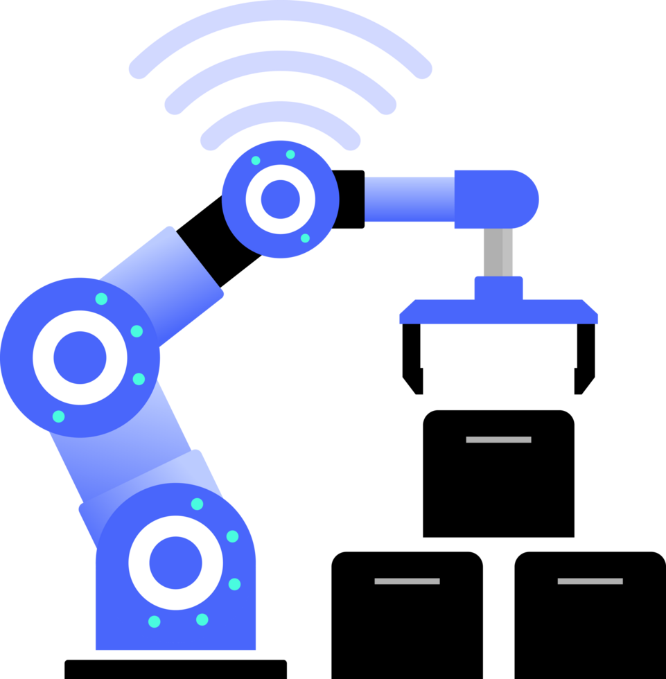 Industrial Robots System process automation Smart Manufacturing and Industry Icon Illustration clipart png