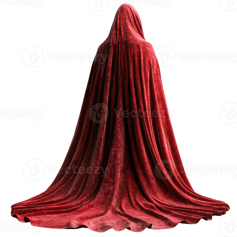 Velvet Cloak with Long Flowing Silhouettes Isolated on Transparent Background png