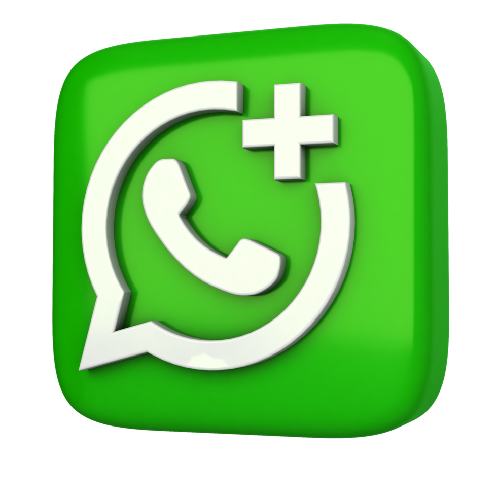 Square Whatsapp Business 3D Render Icon png