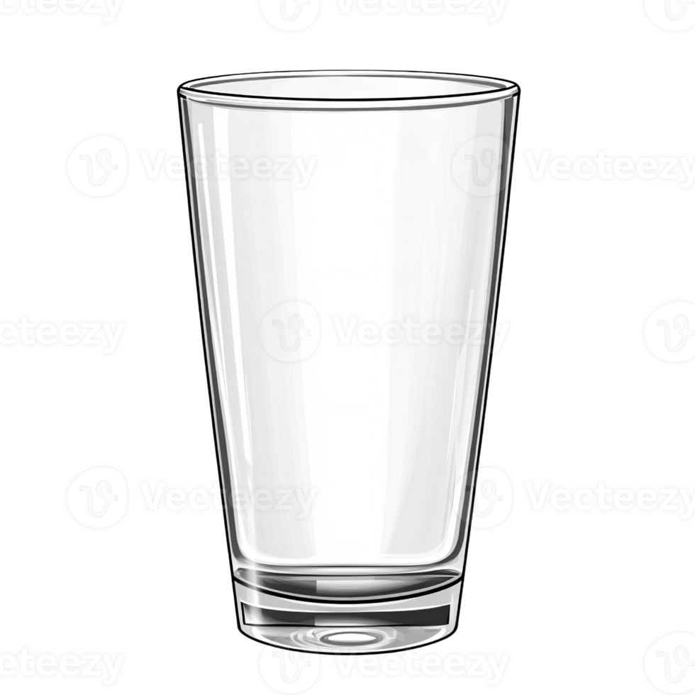 Empty transparent glass cup on a transparent background, showcasing clarity and simplicity for beverage concepts and design elements png