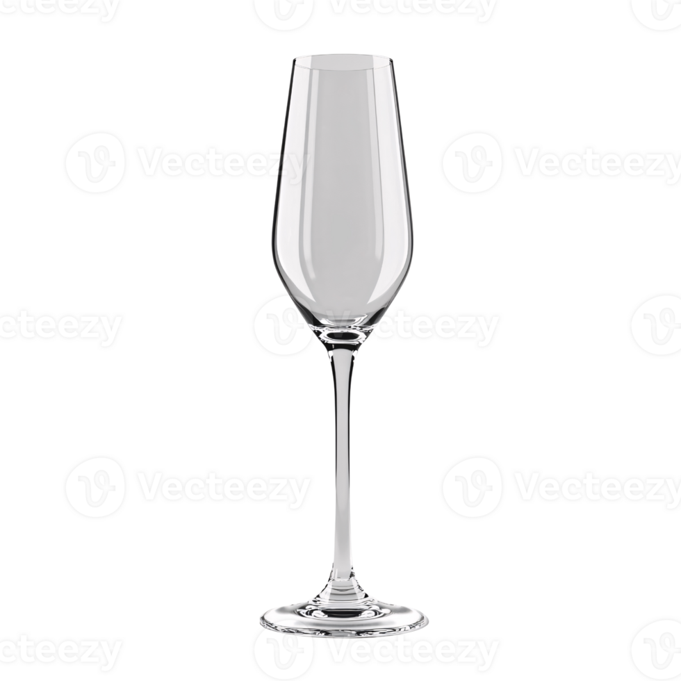 Elegant crystal champagne flute on a transparent background, perfect for celebrating special occasions and adding a touch of luxury to your design png